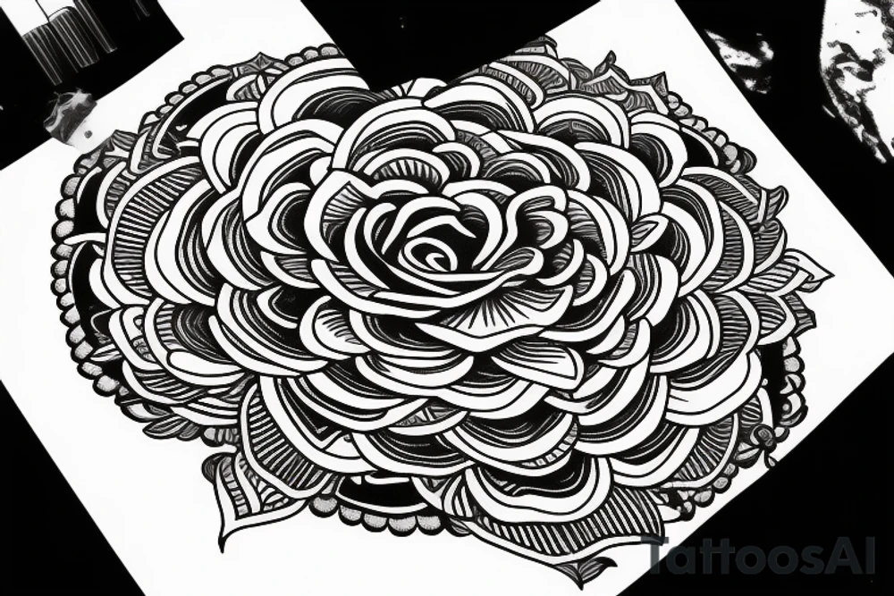 Rose a simple mandalas tattoo idea