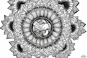 Rose a simple mandalas tattoo idea
