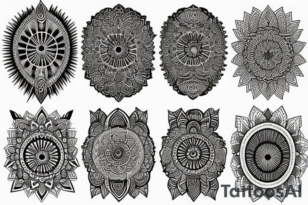 crossed shaped feathered wings mandalas tattoo idea crossed shaped feathered wings mandalas tattoo idea