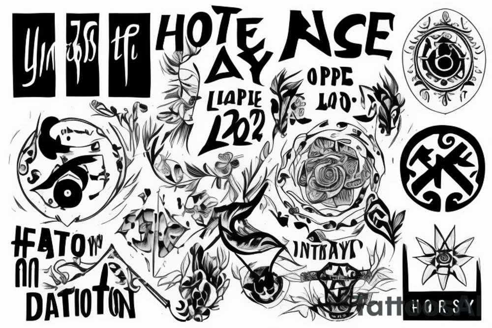 From Hope to Action, Destiny Unfolds
use this as a latin phrase

the date 15 May 2021 in numbers only

 incorporate "Henry Arlo Duran" tattoo idea