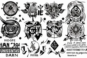 From Hope to Action, Destiny Unfolds
use this as a latin phrase

the date 15 May 2021 in numbers only

 incorporate "Henry Arlo Duran" tattoo idea