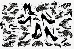 T reX wearing high heel shoes tattoo idea