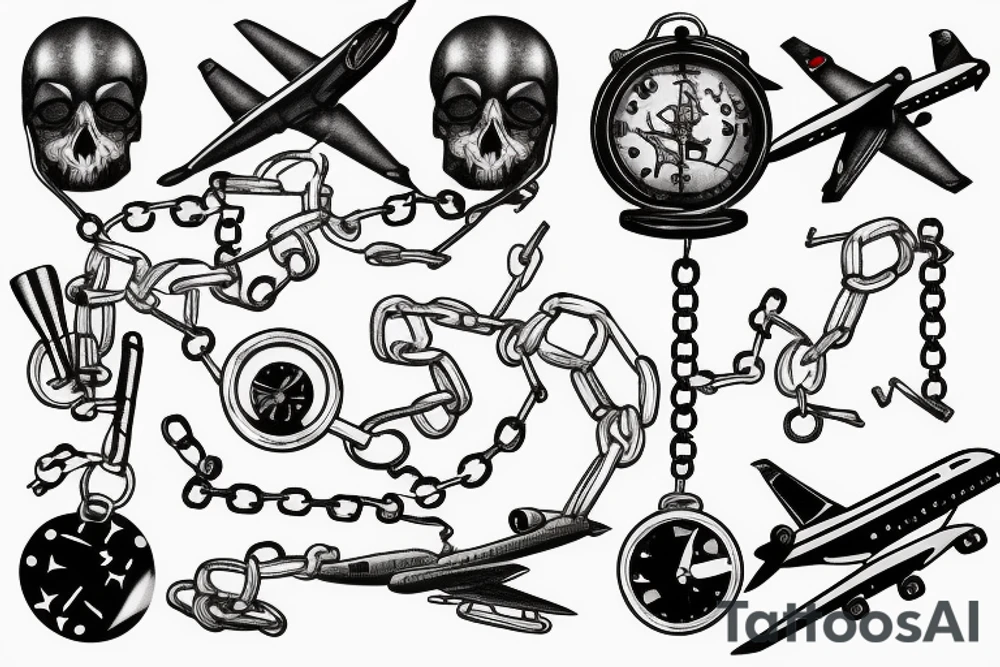 Plane trying to brake the chains tattoo idea