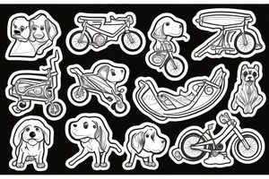 Cachorro andando de bicicleta tattoo idea