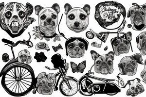 Cachorro andando de bicicleta tattoo idea