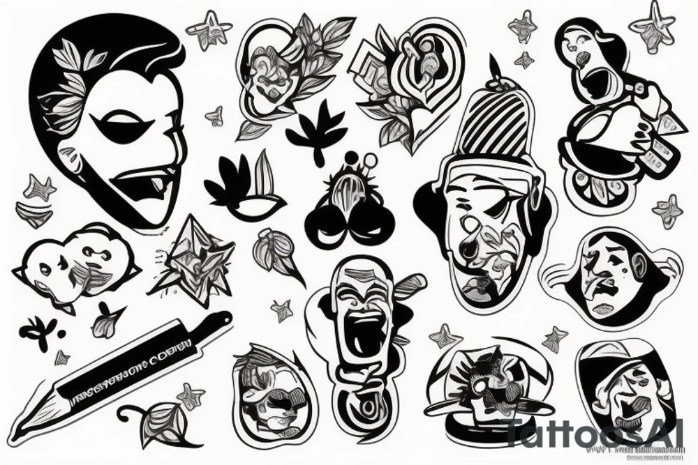 Maconha cheirando pó tattoo idea