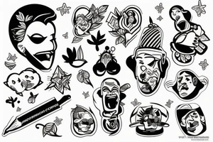 Maconha cheirando pó tattoo idea