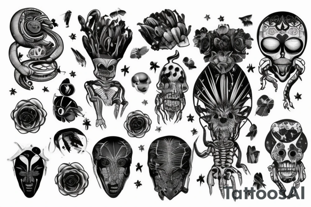 Alienígena gigante ante braço tattoo idea