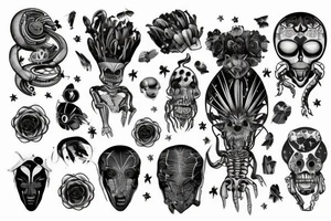 Alienígena gigante ante braço tattoo idea