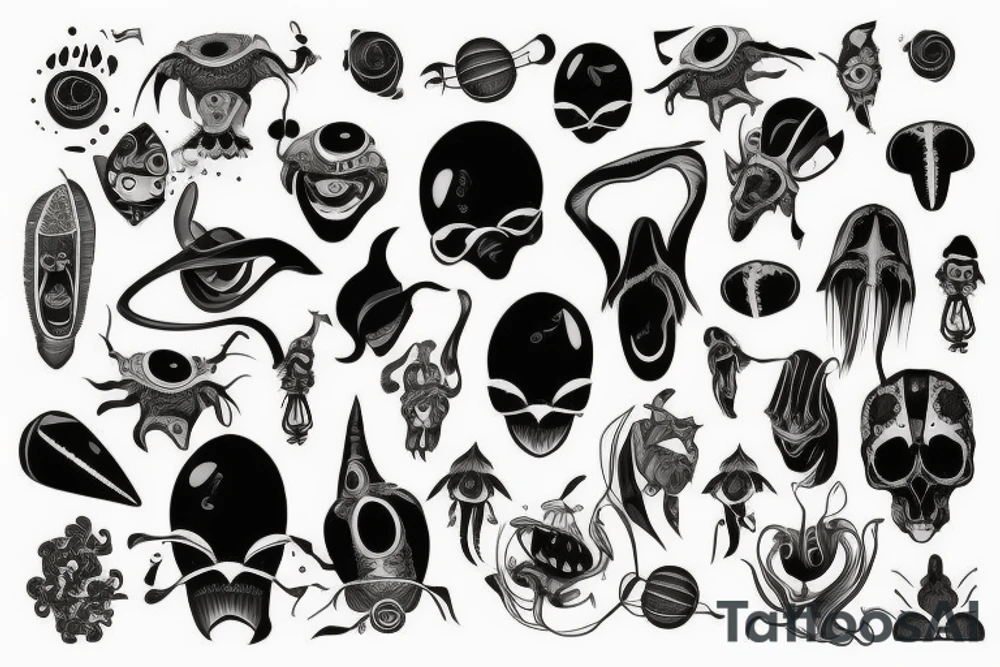 Alienígena gigante ante braço tattoo idea
