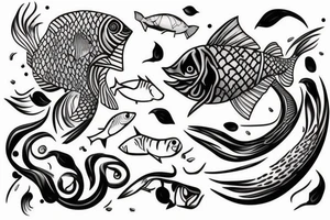 Peixe de terno andando na avenida Paulista tattoo idea