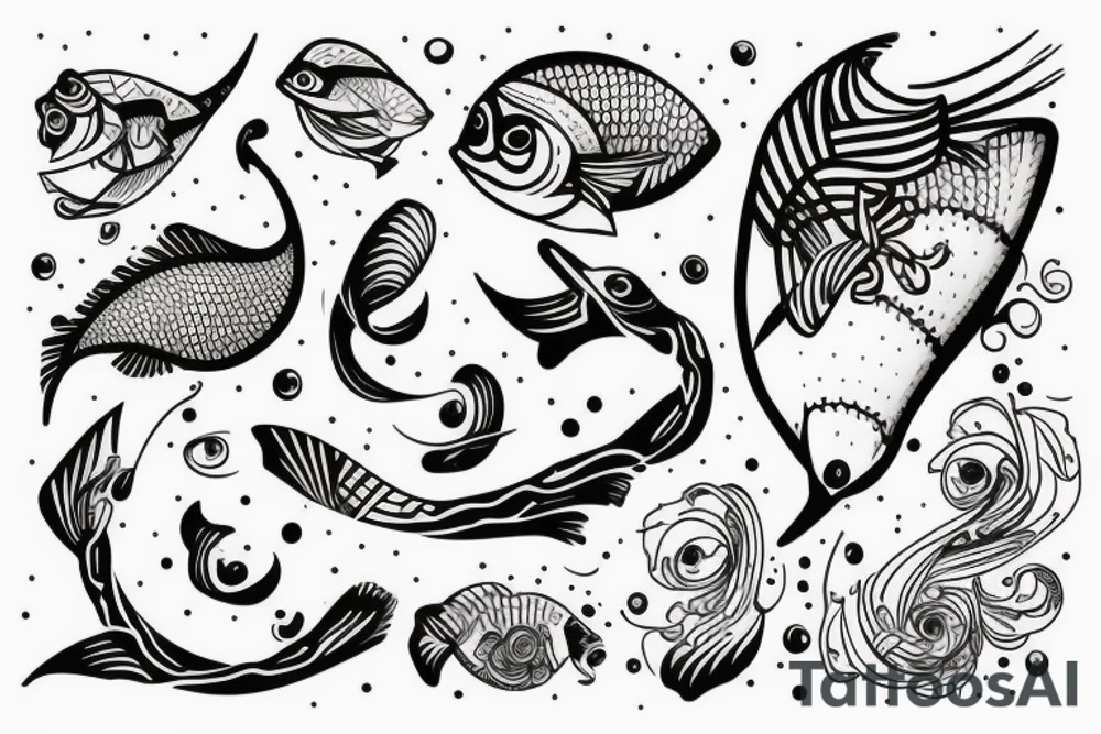 Peixe vermelho com chapéu de palhaço tattoo idea