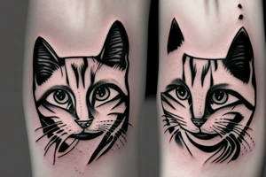 Gato preto e branco tattoo idea