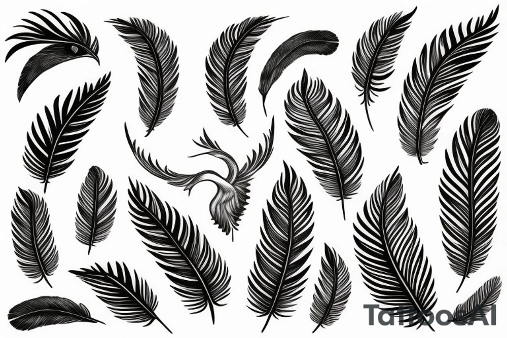 phoenix feathers tattoo idea