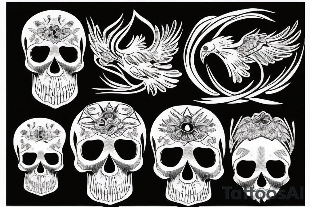 skull and eagle tattoo idea