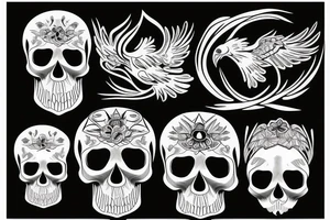 skull and eagle tattoo idea