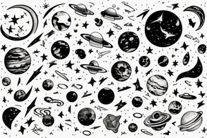Planets and Constellations tattoo idea