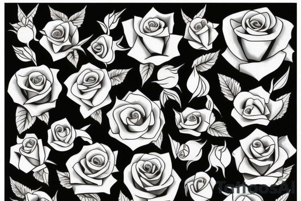 Cross with roses into it tattoo idea