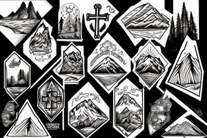 Mountain inside of a Christian cross tattoo idea