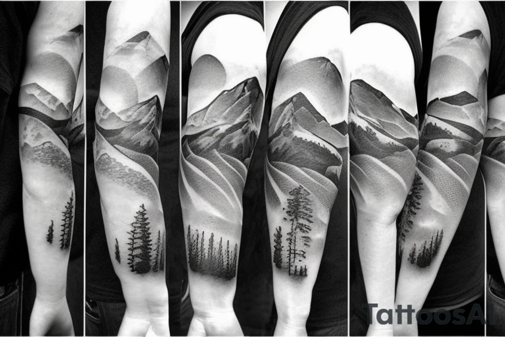 Mountain inside of a Christian cross tattoo idea