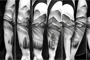 Mountain inside of a Christian cross tattoo idea