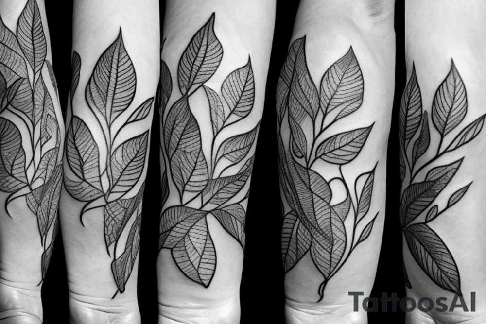 sleeve of figs, leaves, and moths tattoo idea