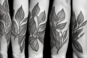 sleeve of figs, leaves, and moths tattoo idea