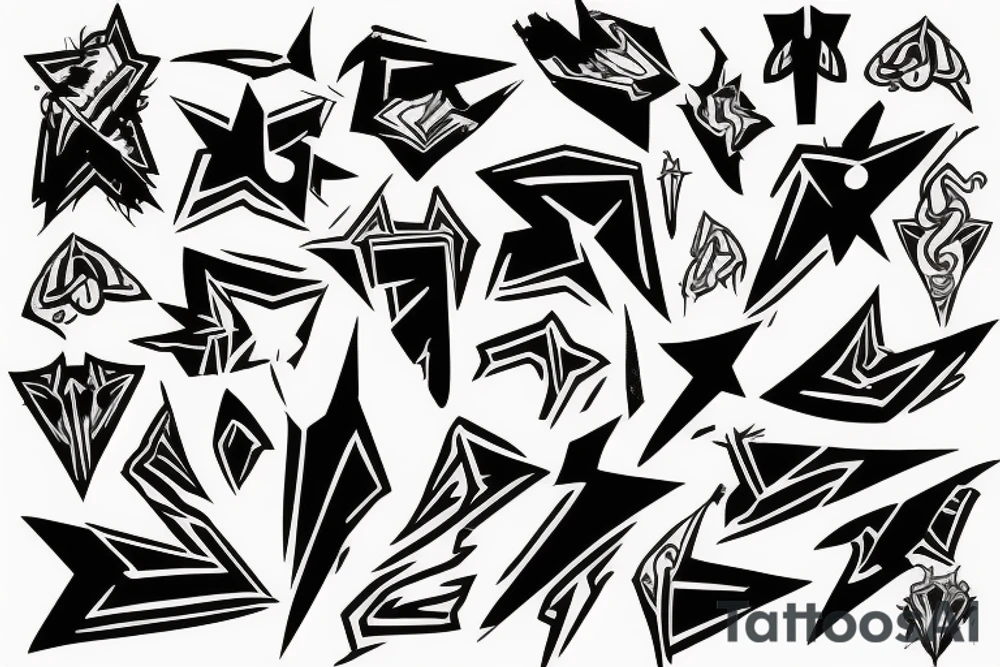 A long lighting bolt tattoo idea