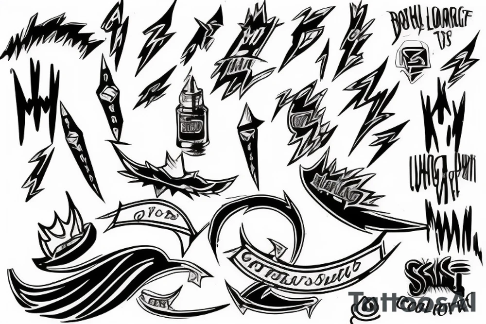 A long lighting bolt tattoo idea