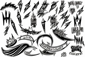 A long lighting bolt tattoo idea