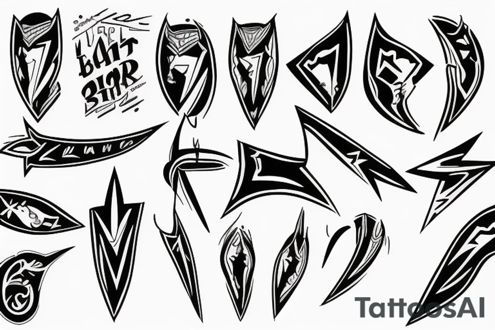 A long lighting bolt tattoo idea