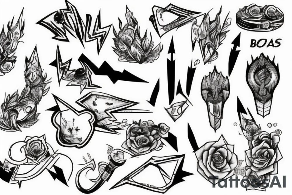 A long lighting bolt tattoo idea