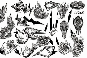 A long lighting bolt tattoo idea