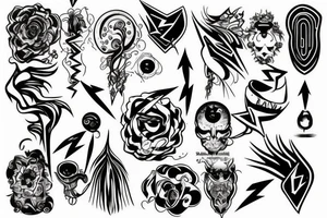 A long lighting bolt tattoo idea