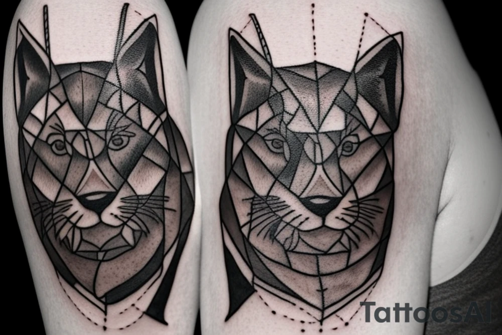 Geometric Shepherd Tattoo with 3 Black Panthers

This tattoo is a simple and elegant geometric design of a shepherd walking west, holding a staff in his left hand. The shepherd is tall and thin, with long hair and a beard. He is wearing a long robe and a staff in his left hand. Three black panthers follow him. The panthers are drawn in thin and elegant lines, and the background of the tattoo is blank.

This tattoo would be a perfect choice for someone who wants a meaningful and unique tattoo. The shepherd represents leadership, protection, and guidance, and the panthers represent strength, power, and mystery. This tattoo can be a reminder that we are always being guided and protected by those who love us, and that we have the power to overcome any obstacle.

The tattoo would also be a great choice for someone who wants a tattoo with a unique style. The geometric design is modern and elegant, and it would look great on any part of the body.

Tattoo Specifications:

Style: Geometric
Color: Black lines
Background: Blank
Description: A tall and thin man, walking west, holding a staff in his left hand, followed by three black panthers. tattoo idea