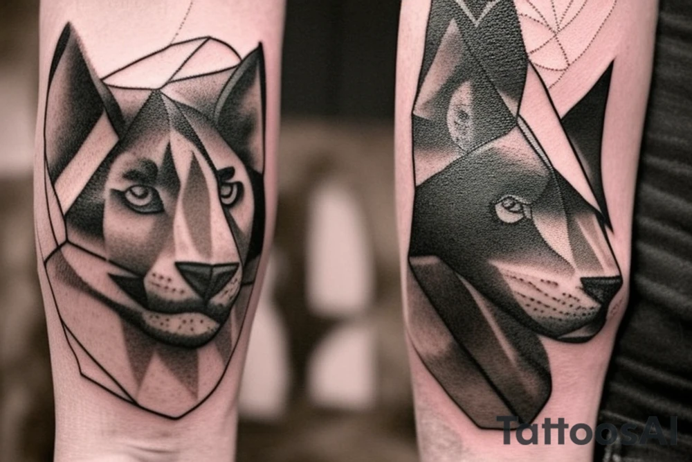 Geometric Shepherd Tattoo with 3 Black Panthers

This tattoo is a simple and elegant geometric design of a shepherd walking west, holding a staff in his left hand. The shepherd is tall and thin, with long hair and a beard. He is wearing a long robe and a staff in his left hand. Three black panthers follow him. The panthers are drawn in thin and elegant lines, and the background of the tattoo is blank.

This tattoo would be a perfect choice for someone who wants a meaningful and unique tattoo. The shepherd represents leadership, protection, and guidance, and the panthers represent strength, power, and mystery. This tattoo can be a reminder that we are always being guided and protected by those who love us, and that we have the power to overcome any obstacle.

The tattoo would also be a great choice for someone who wants a tattoo with a unique style. The geometric design is modern and elegant, and it would look great on any part of the body.

Tattoo Specifications:

Style: Geometric
Color: Black lines
Background: Blank
Description: A tall and thin man, walking west, holding a staff in his left hand, followed by three black panthers. tattoo idea