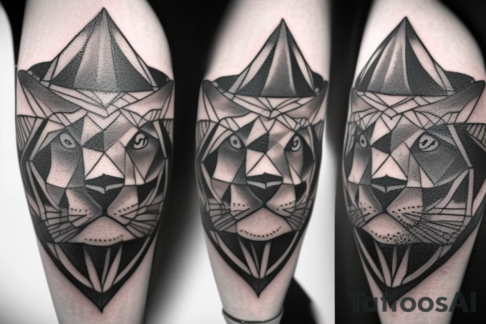Geometric Shepherd Tattoo with 3 Black Panthers

This tattoo is a simple and elegant geometric design of a shepherd walking west, holding a staff in his left hand. The shepherd is tall and thin, with long hair and a beard. He is wearing a long robe and a staff in his left hand. Three black panthers follow him. The panthers are drawn in thin and elegant lines, and the background of the tattoo is blank.

This tattoo would be a perfect choice for someone who wants a meaningful and unique tattoo. The shepherd represents leadership, protection, and guidance, and the panthers represent strength, power, and mystery. This tattoo can be a reminder that we are always being guided and protected by those who love us, and that we have the power to overcome any obstacle.

The tattoo would also be a great choice for someone who wants a tattoo with a unique style. The geometric design is modern and elegant, and it would look great on any part of the body.

Tattoo Specifications:

Style: Geometric
Color: Black lines
Background: Blank
Description: A tall and thin man, walking west, holding a staff in his left hand, followed by three black panthers. tattoo idea