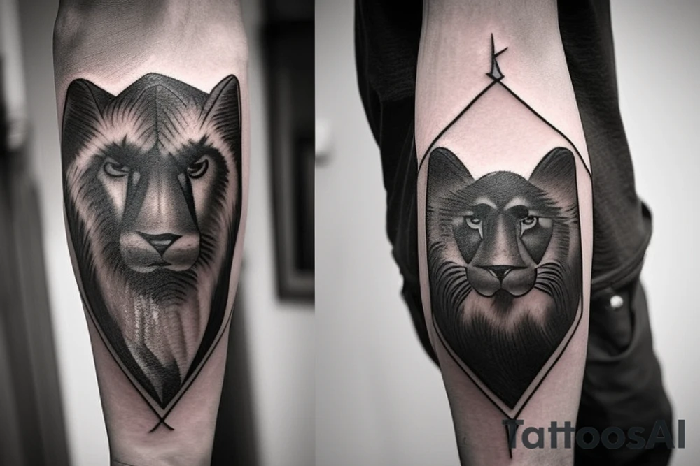 Geometric Shepherd Tattoo with 3 Black Panthers

This tattoo is a simple and elegant geometric design of a shepherd walking west, holding a staff in his left hand. The shepherd is tall and thin, with long hair and a beard. He is wearing a long robe and a staff in his left hand. Three black panthers follow him. The panthers are drawn in thin and elegant lines, and the background of the tattoo is blank.

This tattoo would be a perfect choice for someone who wants a meaningful and unique tattoo. The shepherd represents leadership, protection, and guidance, and the panthers represent strength, power, and mystery. This tattoo can be a reminder that we are always being guided and protected by those who love us, and that we have the power to overcome any obstacle.

The tattoo would also be a great choice for someone who wants a tattoo with a unique style. The geometric design is modern and elegant, and it would look great on any part of the body.

Tattoo Specifications:

Style: Geometric
Color: Black lines
Background: Blank
Description: A tall and thin man, walking west, holding a staff in his left hand, followed by three black panthers. tattoo idea
