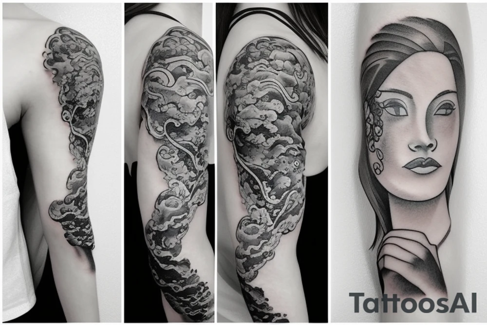 a rain cloud with rain tattoo idea