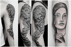 a rain cloud with rain tattoo idea