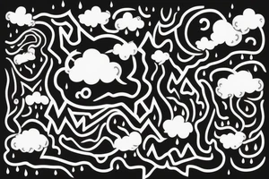 a rain cloud with rain tattoo idea