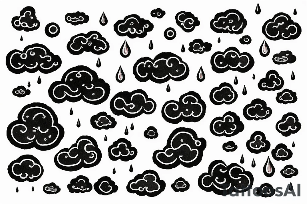 a rain cloud with rain tattoo idea