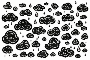 a rain cloud with rain tattoo idea