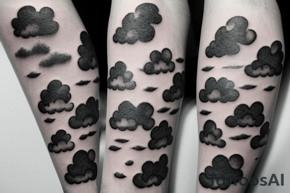 a rain cloud with rain tattoo idea