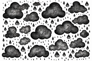 a rain cloud with rain tattoo idea