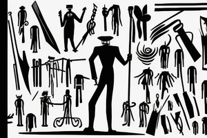 Color: Black lines
Background: Blank
Description: A tall and thin man, walking west from around the fist century, holding a staff in his left hand tattoo idea