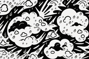 a rain cloud with rain tattoo idea