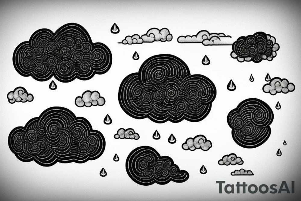 a rain cloud with rain tattoo idea