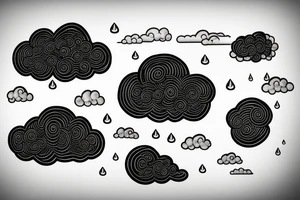 a rain cloud with rain tattoo idea