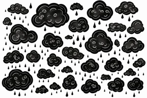 a rain cloud with rain tattoo idea